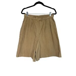Vintage Larry Levine Women's Tan Corduroy Wide Leg Shorts size 14